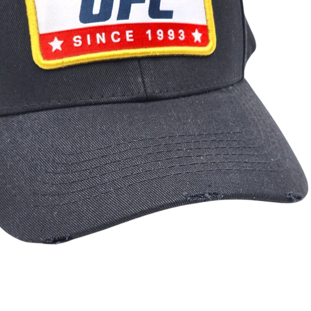 UFC Rectangle Flag Tokyo Time Adjustable Baseball Black Hat -NEW - Picture 5 of 5